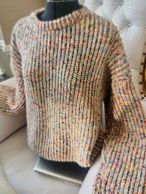 Silent Vortex Multicolor Knit Oversized Women's Sweater